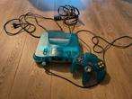 Nintendo 64 - Clear Blue Editie, Spelcomputers en Games, Spelcomputers | Nintendo 64, Ophalen of Verzenden, Gebruikt, Met 1 controller