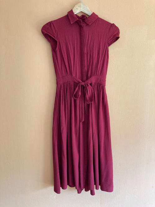 Bordeaux Rode Zomerjurk van Naf Naf maat XS, Kleding | Dames, Jurken, Zo goed als nieuw, Maat 34 (XS) of kleiner, Rood, Knielengte