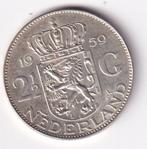 2 1/2 Gulden 1959 met tikje en patina, Postzegels en Munten, Munten | Nederland, Koningin Juliana, Verzenden, Zilver, Losse munt