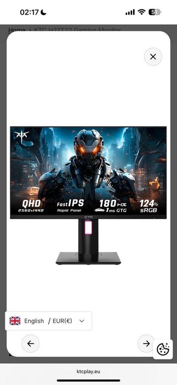 monitor KTC H27T22 (2K 165 Hz) beschikbaar voor biedingen
