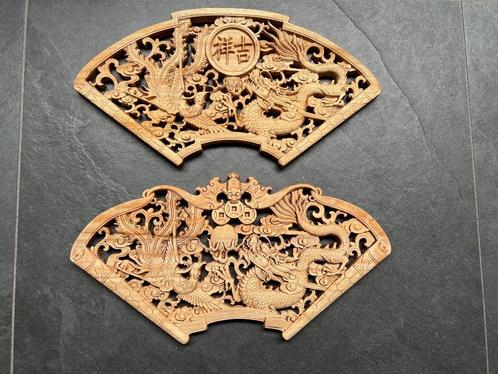 Chinees houtsnijwerk ornament chinese applique console, Antiek en Kunst, Kunst | Beelden en Houtsnijwerken, Ophalen of Verzenden