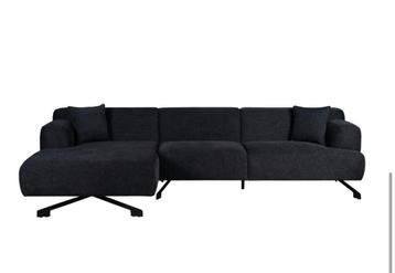 Nieuwe Zwarte antraciet hoekbank loungebank beschikbaar voor biedingen