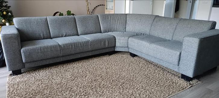 MOET SNEL WEG!! KOOPJE!! Grijze hoekbank met, Huis en Inrichting, Banken | Complete zithoeken, Gebruikt, Stof, Ophalen of Verzenden