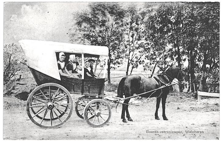 700491 Walcheren Zeeland Veerenwagen 1915 Gelopen met post, Verzamelen, Ansichtkaarten | Nederland, Gelopen, Zeeland, Voor 1920