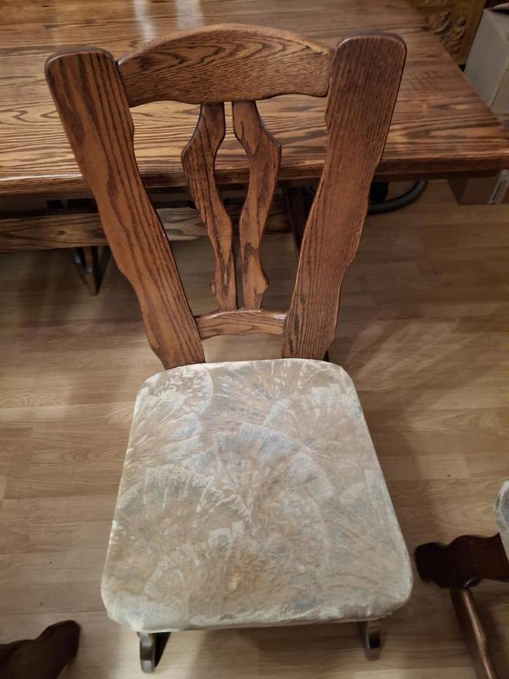 Houten Eettafel met 6 Stoelen, Huis en Inrichting, Stoelen, Gebruikt, Vijf, Zes of meer stoelen, Hout, Bruin, Ophalen