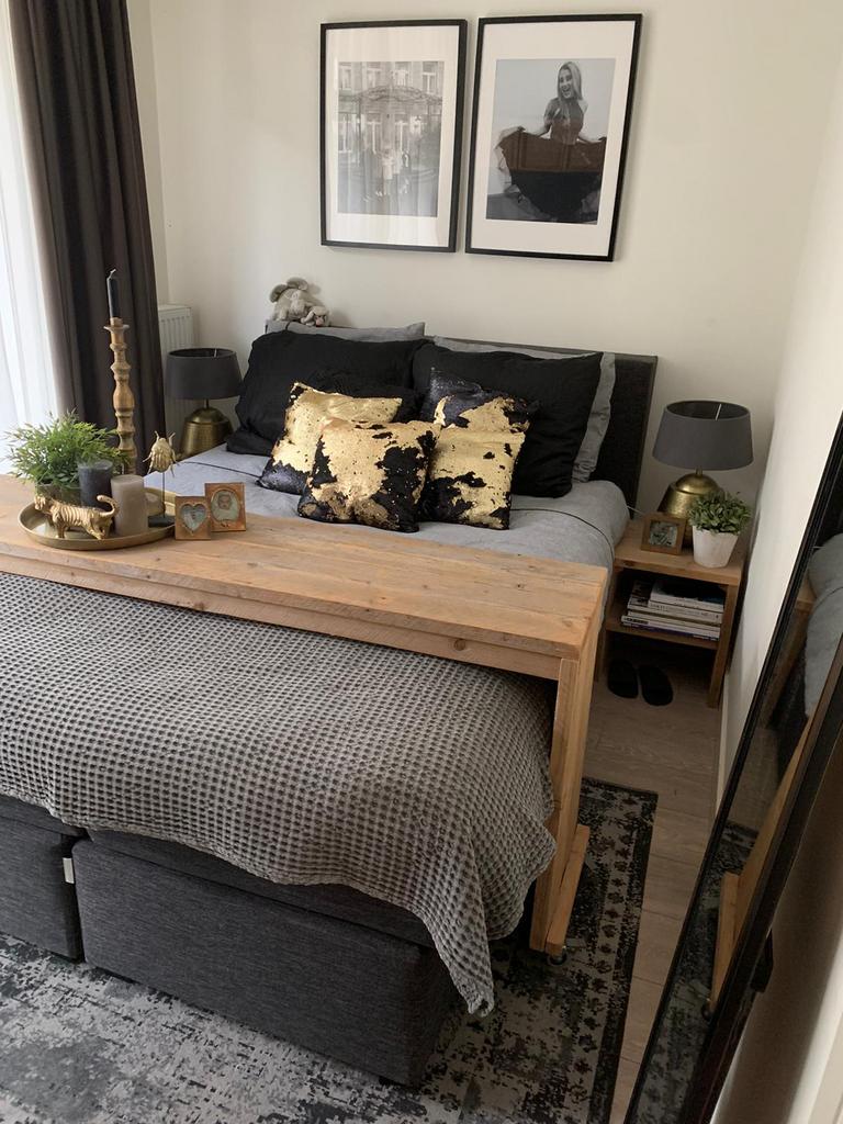 Bed-boxspring, Ophalen, Gebruikt, Tweepersoons, Stof