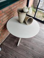 Witte salon tafel, Huis en Inrichting, Tafels | Salontafels, 50 tot 100 cm, Minder dan 50 cm, Rond, Gebruikt