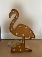 Gouden flamingo lamp, Ophalen of Verzenden, Zo goed als nieuw, Metaal, Minder dan 50 cm