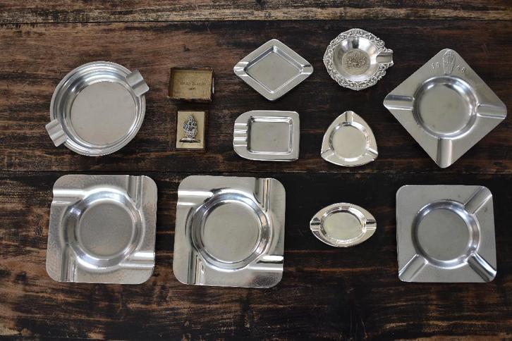 Asbakken design vintage gero zilmeta sola zilvapleet Fregat, Verzamelen, Rookartikelen, Aanstekers en Luciferdoosjes, Gebruikt