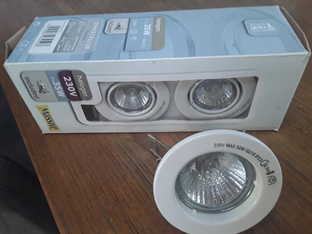 Halogeen inbouwspots incl lamp nieuw, Ophalen of Verzenden, Nieuw, Metaal of Aluminium, Halogeen