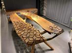 Epoxy tafel exclusief design massief walnoot hout