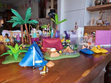 Playmobil camping, auto, boot en palmbomen oase beschikbaar voor biedingen