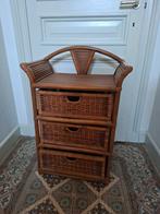 Rotan bamboe ladenkastje, Huis en Inrichting, Kasten | Ladekasten, Ophalen, 50 tot 100 cm, 3 of 4 laden, Minder dan 100 cm