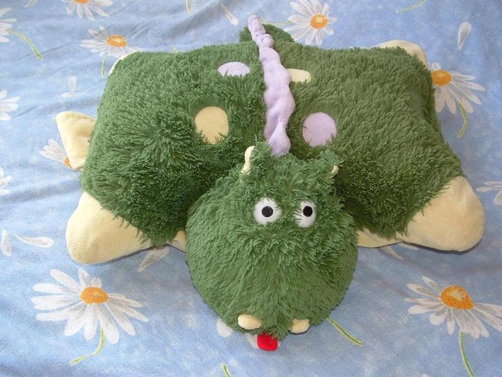 PILLOW PETS DRAAK KNUFFEL KUSSEN PLUCHE GROEN MET, Kinderen en Baby's, Speelgoed | Knuffels en Pluche, Nieuw, Overige typen, Verzenden
