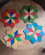 Retro / vintage houten " mozaïk" onderzetters/ 4 stuks, Ophalen of Verzenden, Huis en Inrichting