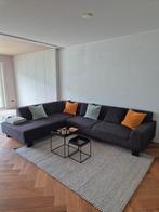 Loungebank, hoekbank grijs/zwart, Ophalen, Gebruikt, Hout