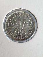 Australië, 3 pence 1957, zilver (19), Postzegels en Munten, Munten | Oceanië, Zilver, Ophalen of Verzenden