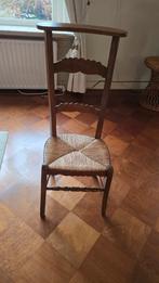 Antieke houten stoel met rieten zitting, Riet of Rotan, Gebruikt, Bruin, Eén