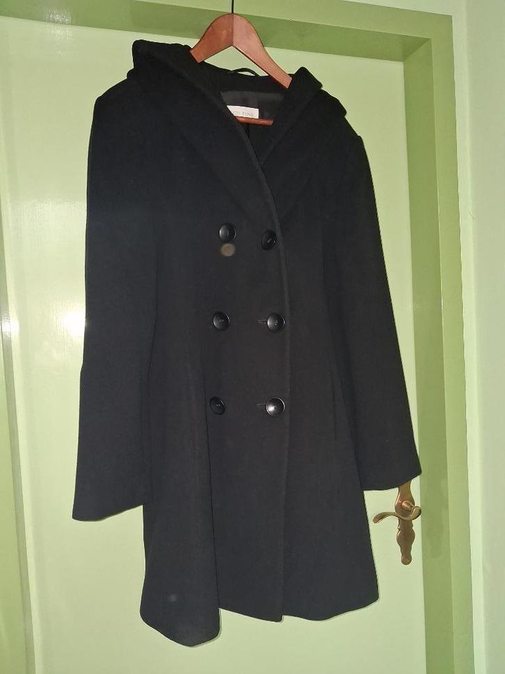 Erich Fend jas/mantel A-lijn 48 zwart, Kleding | Dames, Jassen | Winter, Gedragen, Maat 46/48 (XL) of groter, Zwart, Ophalen of Verzenden