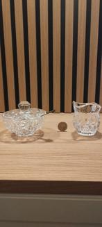 Kristallen Suikerpot & Melkkan + Lepeltje, Antiek en Kunst, Antiek | Glas en Kristal, Ophalen of Verzenden