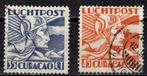 Curaçao Luchtpost nr. 9 en 11 Mercuriuskop gestempeld, Ophalen of Verzenden, Gestempeld