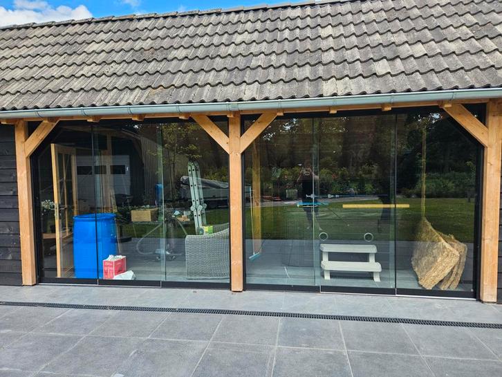 Glazen schuifwand veranda – zelf plaatsen of montage!, Tuin en Terras, Overkappingen, Nieuw, Veranda, Ophalen