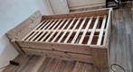 Steigerhouten bed 120 met 2 opberglades, Ophalen, Zo goed als nieuw, Steigerhout, 200 cm