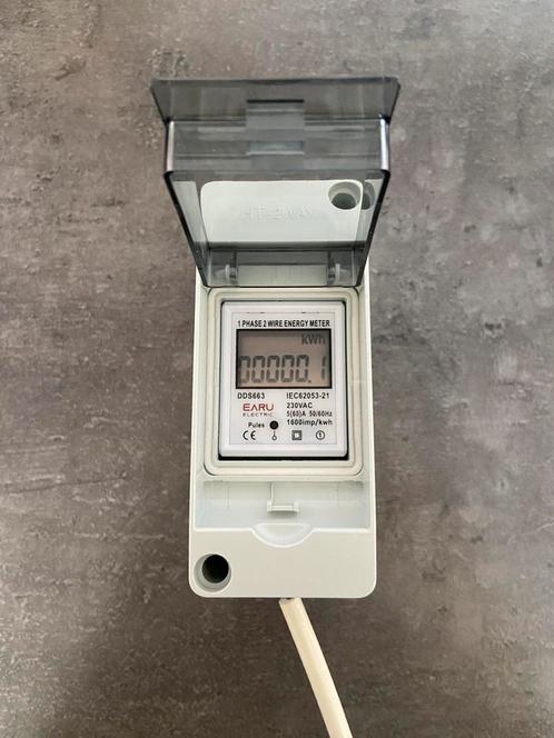 Nieuwe digitale kWh meter 1 fase compleet stroommeter, Computers en Software, Overige Computers en Software, Nieuw, Ophalen of Verzenden