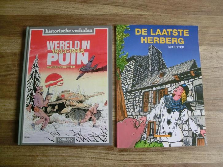 2 stripboeken getekend door Michel Schetter, Boeken, Stripboeken, Gelezen, Meerdere stripboeken, Ophalen of Verzenden