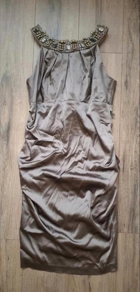 Elegante Mariposa cocktailjurk maat 42, Kleding | Dames, Jurken, Zo goed als nieuw, Maat 42/44 (L), Bruin, Knielengte, Ophalen of Verzenden