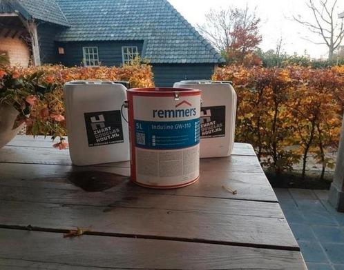 Te koop zwarte tuinbeits Induline gw310 van remmers €14 p li, Doe-het-zelf en Verbouw, Verf, Beits en Lak, Nieuw, Verf, Minder dan 5 liter