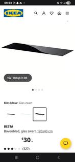 IKEA BESTÅ glazen bovenblad - Nieuw in doos!, Ophalen, Minder dan 50 cm, 100 tot 150 cm, Nieuw