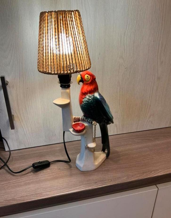 Vintage Retrolamp Papegaai - Jaren '50/'60, Huis en Inrichting, Lampen | Vloerlampen, Zo goed als nieuw, Minder dan 100 cm, Kunststof