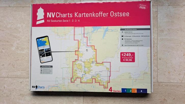 Kaartkoffer Oostzee Serie 1,2,3,4. en Deense Westkust DE10, Watersport en Boten, Navigatiemiddelen en Scheepselektronica, Zo goed als nieuw
