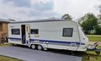 Hobby 650 Umfe Prestige, tandemasser, 2008 gezinscaravan, Caravans en Kamperen, Caravans, Hefbed, Rondzit, Hobby, 6 tot 7 meter