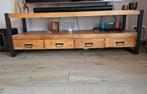 TV kast Britt van mangohout met 4 lades, Ophalen, 150 tot 200 cm, Zo goed als nieuw, Minder dan 100 cm