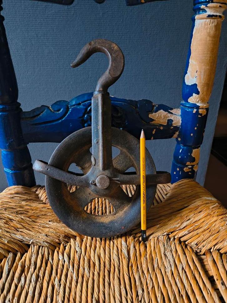 Antieke Katrol met Haak, Antiek en Kunst, Antiek | Gereedschap en Instrumenten, Ophalen of Verzenden