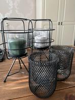 Set van 4 zwarte kandelaars, Huis en Inrichting, Woonaccessoires | Kandelaars en Kaarsen, Zwart, Ophalen of Verzenden, Zo goed als nieuw