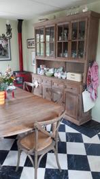 Eiken eetkamerset – uitschuiftafel + buffetkast + 6 stoelen, Huis en Inrichting, Kasten | Buffetkasten, Ophalen