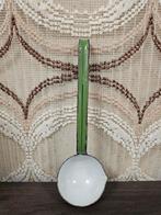 Vintage jaren 50 reseda groen wit emaille jus / saus lepel, Antiek en Kunst, Ophalen of Verzenden