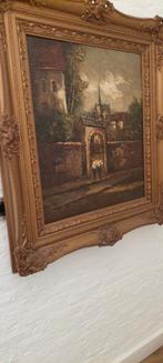 Oude schilderij met gouden lijst, Ophalen of Verzenden