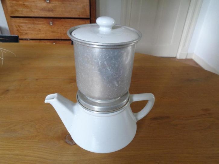 FRANSE koffiepruttelpot, Huis en Inrichting, Keuken | Servies, Gebruikt, Overige typen, Effen, Porselein, Ophalen of Verzenden