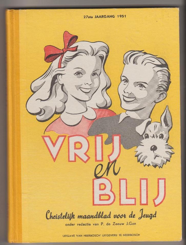 jaargang 1951 vrij en blij christ. maandblad jeugd oostzaan, Boeken, Kinderboeken | Jeugd | 10 tot 12 jaar, Zo goed als nieuw
