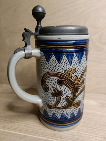 Originele Duitse Gerz bierpul met tinnen klepdeksel beschikbaar voor biedingen