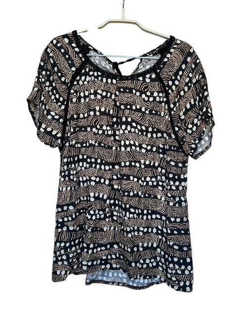 Summum Blouse Top Maat 40 Bruin Zwart Polkadots Kant, Kleding | Dames, Tops, Zo goed als nieuw, Maat 38/40 (M), Bruin, Korte mouw