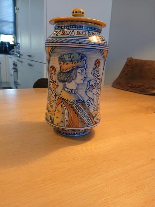 Deruta majolica apothekerspot met deksel, Antiek en Kunst, Antiek | Vazen, Ophalen of Verzenden