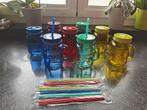 Summer vibes  met deze set van 8 gekleurde mason jar glazen, Ophalen, Nieuw, Overige typen