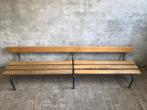 Vintage kinderbankje | schoolbankje | halbankje | 2 meter, Huis en Inrichting, Banken | Bankstellen, Ophalen, Gebruikt, Overige maten