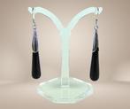 Prachtige 925 zilver JUGENDSTIL onyx oorbellen!, Hangers, Verzenden, Ssiesvintagesieraden@gmail.com, Zo goed als nieuw