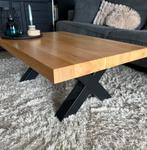 Massief eikenhouten salontafel, Ophalen, 100 tot 150 cm, Eikenhout, 50 tot 100 cm